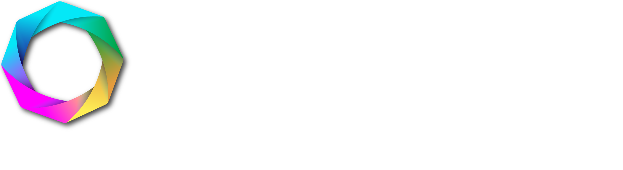 Logo Upstart - Composta por hexagono colorido e nome da empresa nas cores preta e cinza
